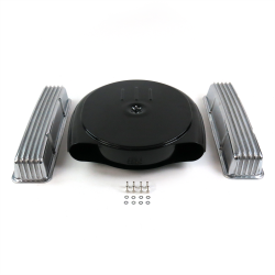 SBC Blk Caddy AC/Tall Finned Engine Dress Up kit~w/o Breather Holes - Part Number: VPA7AC95