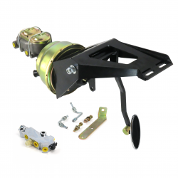 55-59 Chevy Truck FW 7” Dual Brake Pedal kit Disc/Drum~Lg Oval Chr Pad - Part Number: HEXPKA78FD0