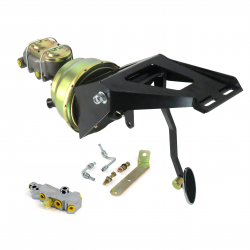 55-59 Chevy Truck FW 8” Dual Brake Pedal kit Disc/Disc~Sm Oval Chr Pad - Part Number: HEXPKA78FF2