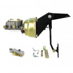 55-59 Chevy Truck FW 7” Dual Brake Pedal kit Disc/Disc~Lg Oval Blk Pad - Part Number: HEXPKA78FDA