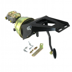 55-59 Chevy Truck FW 8” Dual Brake Pedal kit Drum/Drum~Sm Oval Chr Pad - Part Number: HEXPKA7900E