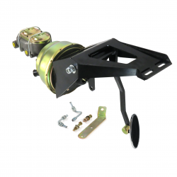 55-59 Chevy Truck FW 8” Dual Brake Pedal kit Drum/Drum~Lg Oval Chr Pad - Part Number: HEXPKA7900F