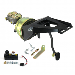 55-59 Chevy Truck FW 8” Dual Brake Pedal kit Adj Disc/Disc~3in Chr Pad - Part Number: HEXPKA7906F