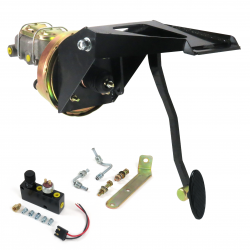 55-59 Chevy Truck FW 9” Single Brake Pedal kit Adj Disc/Disc~Sm Oval Blk Pad - Part Number: HEXPKA7908F