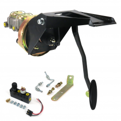 55-59 Chevy Truck FW 9” Single Brake Pedal kit Adj Disc/Disc~Lg Oval Blk Pad - Part Number: HEXPKA79090