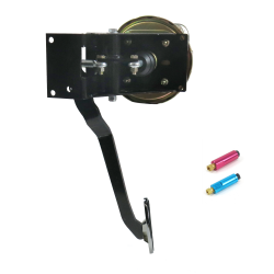 Universal 90 Deg FW 8” Dual Brake Pedal kit Disc/Drum~Sm Oval Chr Pad - Part Number: HEXPKA7927D