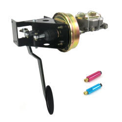 Universal 90 Deg FW 8” Single Brake Pedal kit Disc/Drum~Lg Oval Blk Pad - Part Number: HEXPKA79273