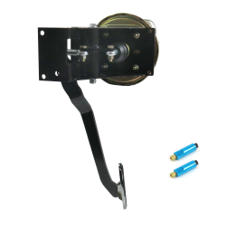 Universal 90 Deg FW 8” Dual Brake Pedal kit Disc/Disc~Sm Oval Chr Pad - Part Number: HEXPKA79284