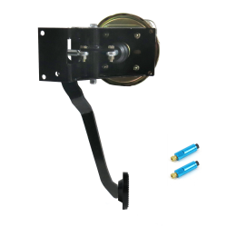 Universal 90 Deg FW 8” Dual Brake Pedal kit Disc/Disc~3in Blk Pad - Part Number: HEXPKA79286