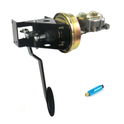 Universal 90 Deg FW 8” Single Brake Pedal kit Disc/Disc~Lg Oval Blk Pad - Part Number: HEXPKA7927A