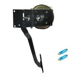 Universal 90 Deg FW 8” Dual Brake Pedal kit Disc/Disc~Lg Oval Blk Pad - Part Number: HEXPKA79288