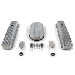 SBC 15” Half Oval/Tall Finned Engine Dress Up kit~w/ Breathers (No PCV) - Part Number: VPA7AC5C
