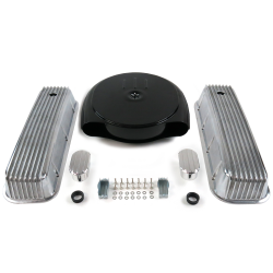 BBC Blk Caddy AC/Finned Engine Dress Up kit~w/ Breathers (No PCV) - Part Number: VPA7AC9E
