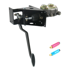 Universal 90 Deg FW Manual Brake Pedal kit Disc/Drum~Sm Oval Chr Pad - Part Number: HEXPKA792B5