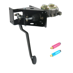 Universal 90 Deg FW Manual Brake Pedal kit Disc/Drum~3in Blk Pad - Part Number: HEXPKA792B7