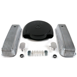 BBC Blk Caddy AC/Finned Engine Dress Up kit~w/ Breathers (PCV) - Part Number: VPA7ACA3