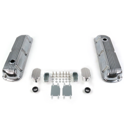 Vintage Finned Valve Covers w/ Breathers (No PCV)~Small Block Ford 289-351 - Part Number: VPA7AC08