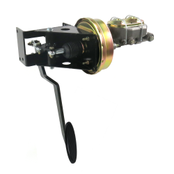 Universal 90 Deg FW 8” Dual Brake Pedal kit Drum/Drum~Lg Oval Blk Pad - Part Number: HEXPKA792A4