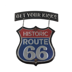 Get Your Kicks Hanging Route 66 Metal Sign - Part Number: VPAMSIGN03
