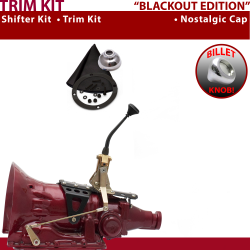 PG Shifter Kit 8" Trim Kit BLK Dual Shift Cap BLK Boot Billet Knob For E27DC - Part Number: ASCS2B2G92X0B