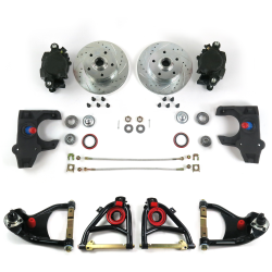 55-57 Chevrolet 2" Drop Brake Conversion Kit with Tubular Control Arms - Part Number: HEXCABK5557