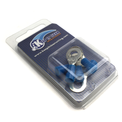 Ring Tongues Terminal Connector Blue 1/4" - Part Number: KICRINGB1XBP