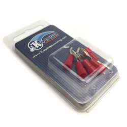 Blister Pack Spade Connector Red 22-16g #10 - Part Number: KICSPADER10XBP