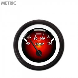Water Temp Gauge - Metric Pulsar Red, Black Modern Needles, Black Trim Rings - Part Number: GAR1100ZMXLACCC