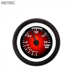 Turbo Gauge - Metric Pulsar Red, Black Modern Needles, Black Trim Rings - Part Number: GAR1100ZMXMACCC