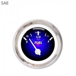 Fuel level Gauge - Pulsar Bl, White Modern Needles, Chrome Trim Rings - Part Number: GAR1101ZEXKABCD
