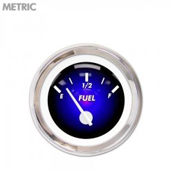 Fuel level Gauge - Pulsar Bl, White Modern Needles, Chrome Trim Rings - Part Number: GAR1101ZMXKABCD