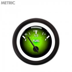 Fuel level Gauge - Pulsar Gn, Black Modern Needles, Black Trim Rings - Part Number: GAR1102ZMXKACCC