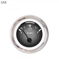 Fuel level Gauge - Pulsar Grnay, Black Modern Needles, Chrome Trim Rings - Part Number: GAR1105ZEXKABCC