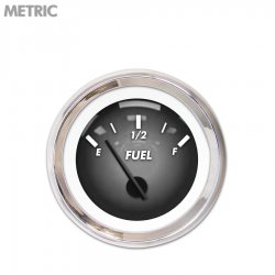 Fuel level Gauge - Pulsar Grnay, Black Modern Needles, Chrome Trim Rings - Part Number: GAR1105ZMXKABCC