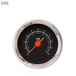 Tachometer Gauge - Muscle Black, Org Vintage Needles, Chrome Trim Rings - Part Number: GAR1106ZEXIABAH
