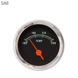Water Temp Gauge - SAE Muscle Black, Org Vintage Needles, Chrome Trim Rings - Part Number: GAR1106ZEXLABAH