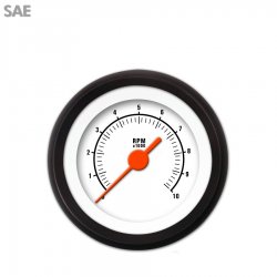 Tachometer Gauge - Muscle White, Org Vintage Needles, Black Trim Rings - Part Number: GAR1108ZEXIACAH