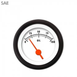 Oil Pressure Gauge - SAE Muscle White, Org Vintage Needles, Black Trim Rings - Part Number: GAR1108ZEXJACAH