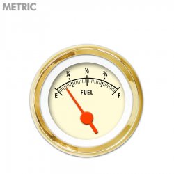Fuel level Gauge - Muscle Tan, Org Vintage Needles, Gold Trim Rings - Part Number: GAR1109ZMXKAAAH