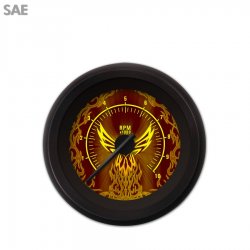 Tachometer Gauge - Phoenix Series, Black Modern Needles, Black Trim Rings - Part Number: GAR1110ZEXIACCC