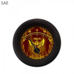 Volt Gauge - SAE Phoenix Series, Black Modern Needles, Black Trim Rings - Part Number: GAR1110ZEXNACCC