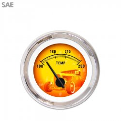 Water Temp Gauge - SAE Puma 5 Series, Black Modern Needles, Chrome Trim Rings - Part Number: GAR1111ZEXLABCC
