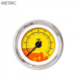 Tachometer Gauge - Puma 5 Series, Black Modern Needles, Chrome Trim Rings - Part Number: GAR1111ZMXIABCC