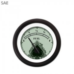 Fuel level Gauge - Spade Series, Black Modern Needles, Black Trim Rings - Part Number: GAR1112ZEXKACCC
