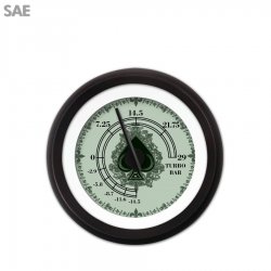 Turbo Gauge - SAE Spade Series, Black Modern Needles, Black Trim Rings - Part Number: GAR1112ZEXMACCC