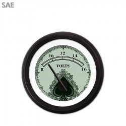 Volt Gauge - SAE Spade Series, Black Modern Needles, Black Trim Rings - Part Number: GAR1112ZEXNACCC