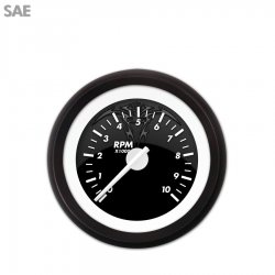 Tachometer Gauge - Ghost Tribal Series, White Modern Needles, Black Trim Rings - Part Number: GAR1114ZEXIACCD