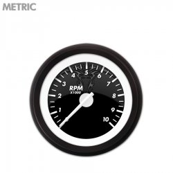 Tachometer Gauge - Ghost Tribal Series, White Modern Needles, Black Trim Rings - Part Number: GAR1114ZMXIACCD
