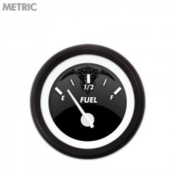Fuel level Gauge - Ghost Tribal Series, White Modern Needles, Black Trim Rings - Part Number: GAR1114ZMXKACCD