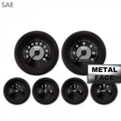 6 Gauge Set SAE American Classic Black V, Black Modern Needles, Black Rings - Part Number: GAR111ZEXRACCC
